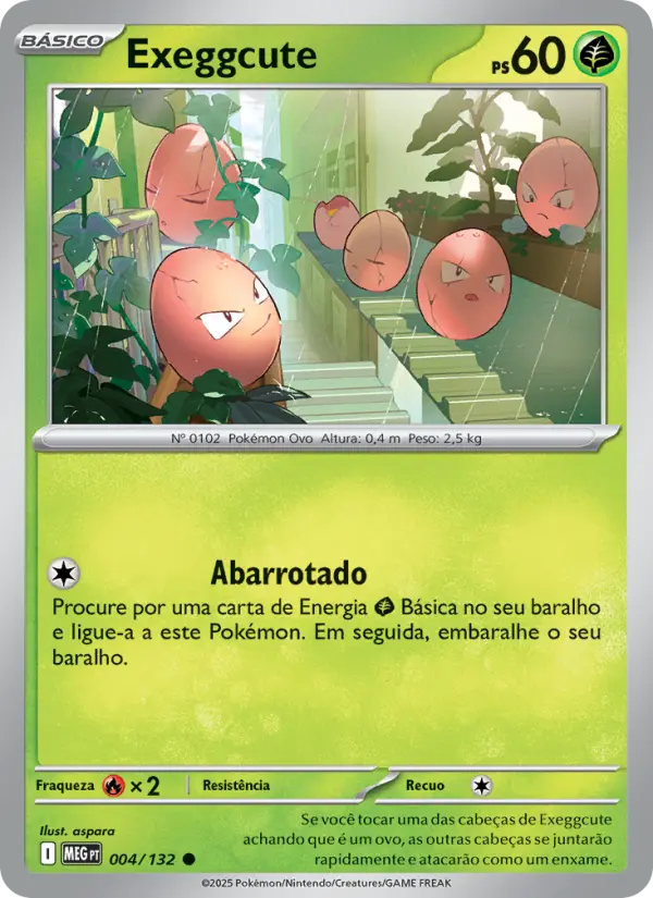Carta Exeggcute, número 004/132 da coleção Megaevolução