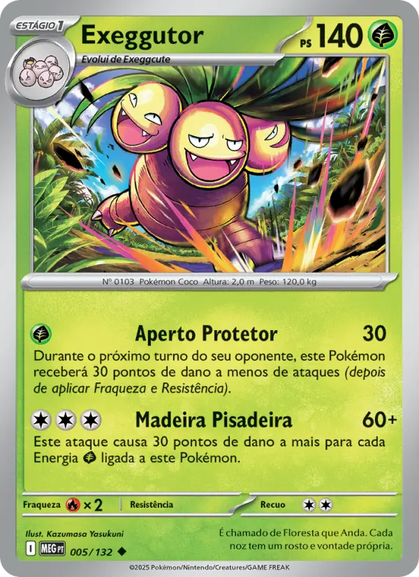 Carta Exeggutor, número 005/132 da coleção Megaevolução