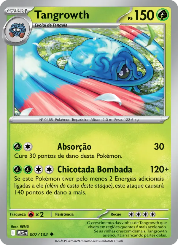 Carta Tangrowth, número 007/132 da coleção Megaevolução