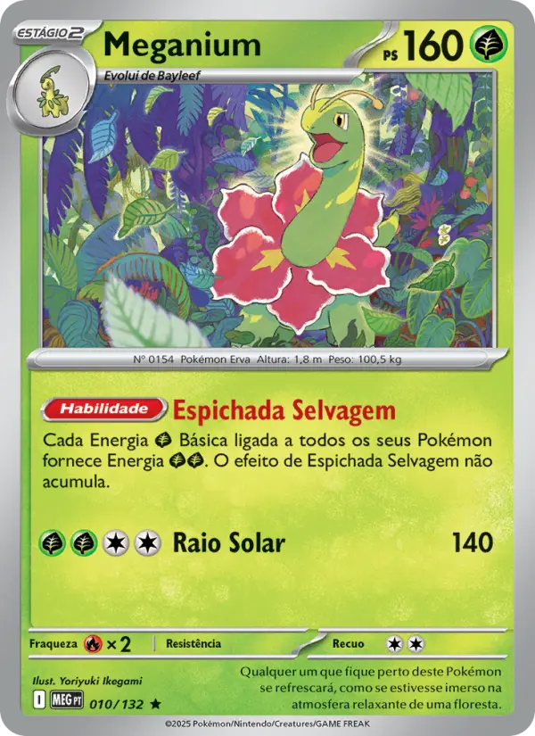 Carta Meganium, número 010/132 da coleção Megaevolução