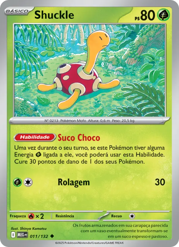 Carta Shuckle, número 011/132 da coleção Megaevolução