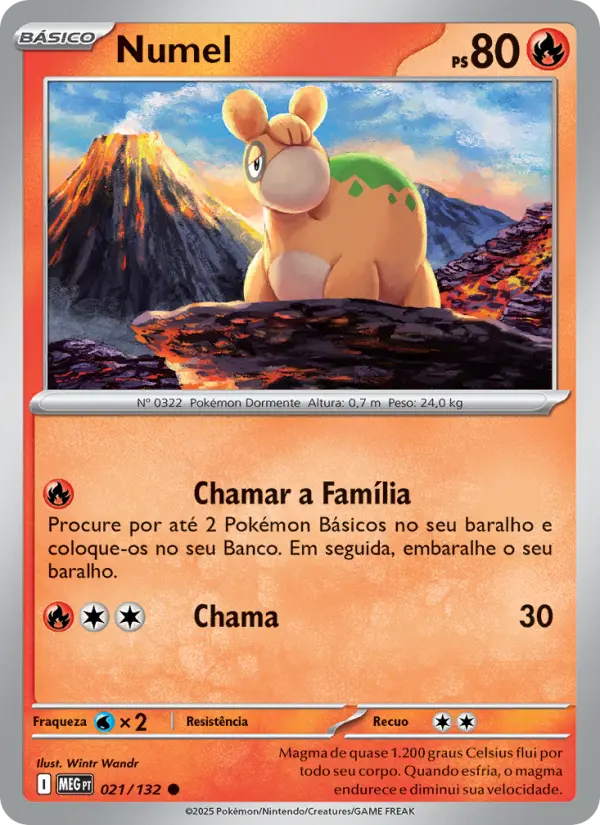 Carta Numel, número 021/132 da coleção Megaevolução