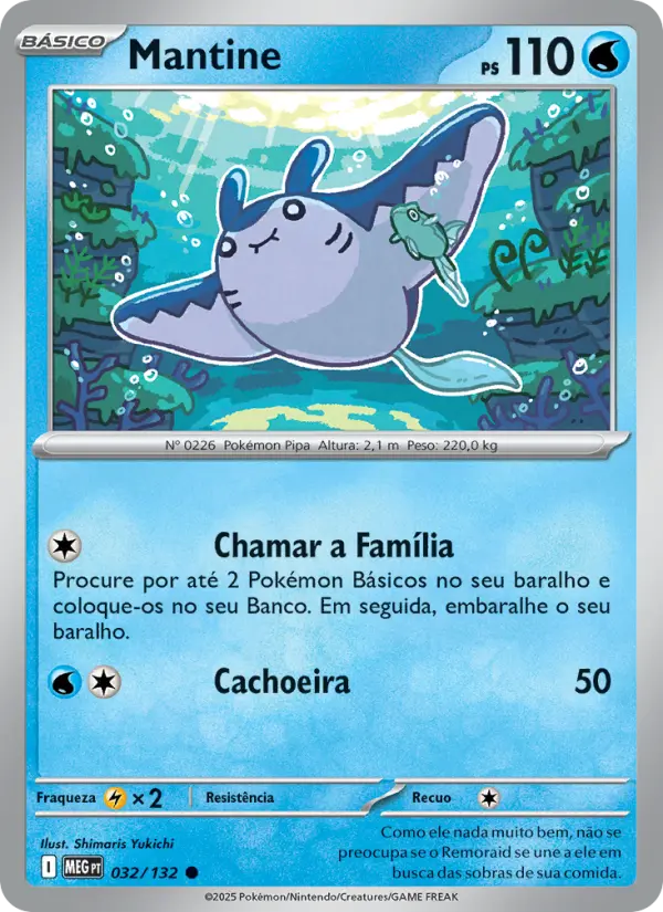 Carta Mantine, número 032/132 da coleção Megaevolução