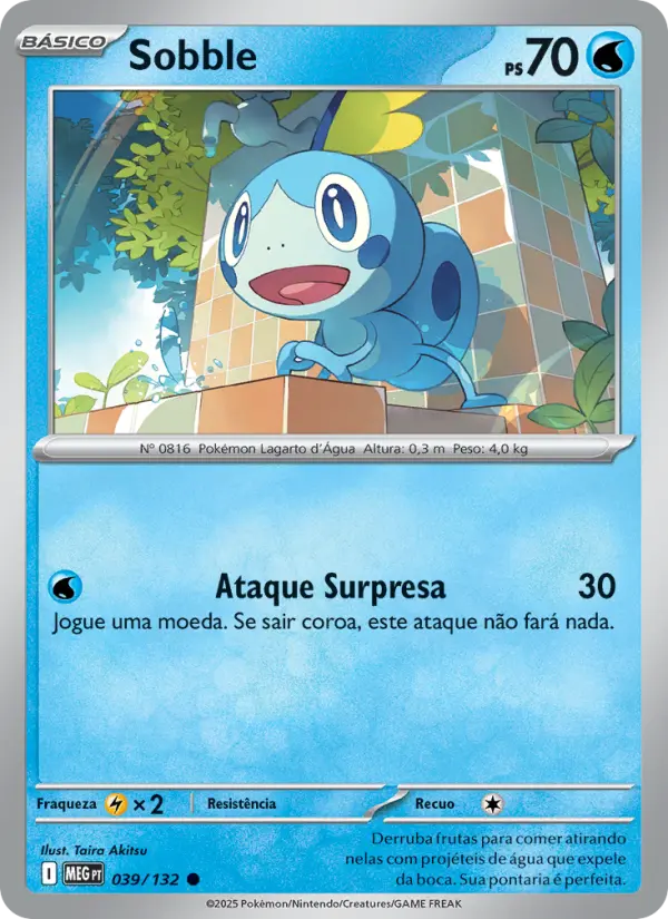 Carta Sobble, número 039/132 da coleção Megaevolução