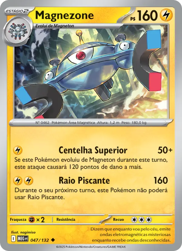 Carta Magnezone, número 047/132 da coleção Megaevolução
