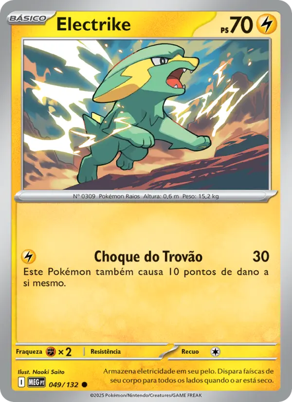 Carta Electrike, número 049/132 da coleção Megaevolução