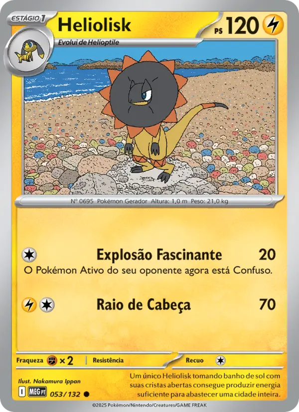 Carta Heliolisk, número 053/132 da coleção Megaevolução