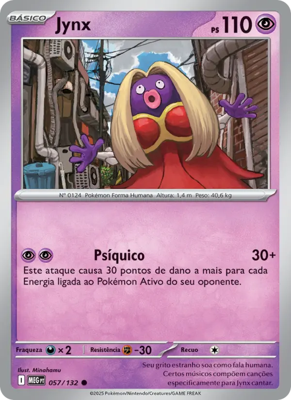 Carta Jynx, número 057/132 da coleção Megaevolução