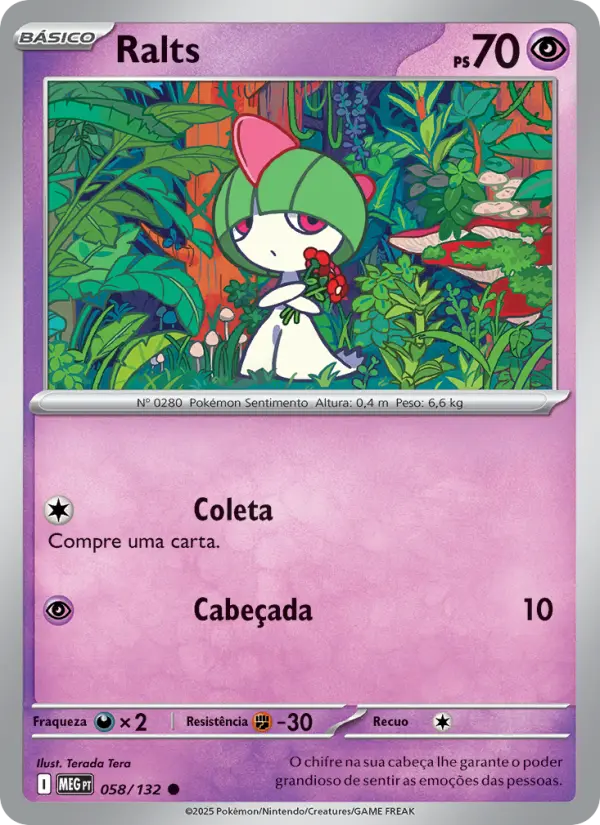 Carta Ralts, número 058/132 da coleção Megaevolução