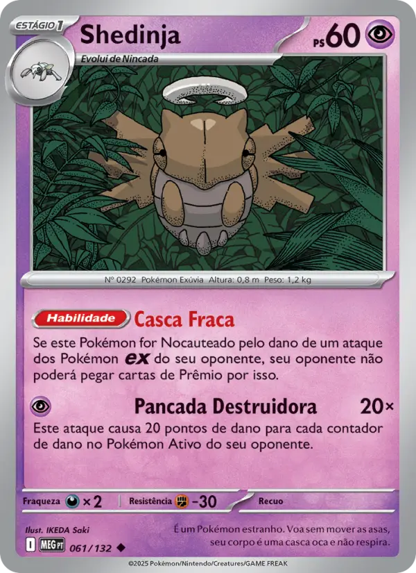 Carta Shedinja, número 061/132 da coleção Megaevolução