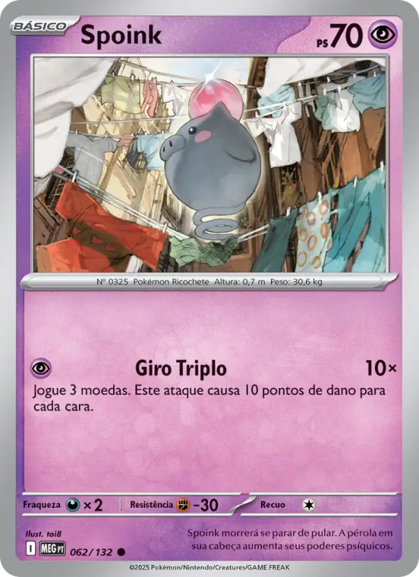 Carta Spoink, número 062/132 da coleção Megaevolução