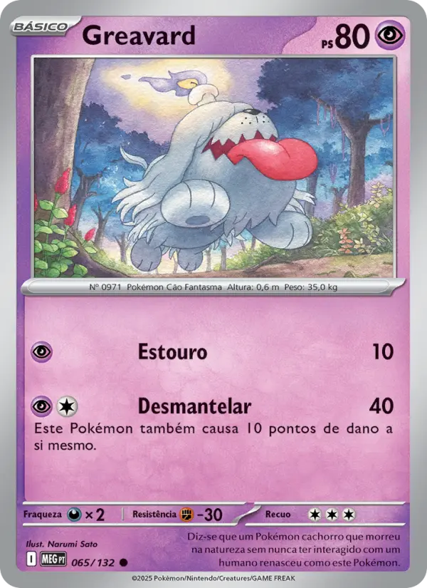 Carta Greavard, número 065/132 da coleção Megaevolução
