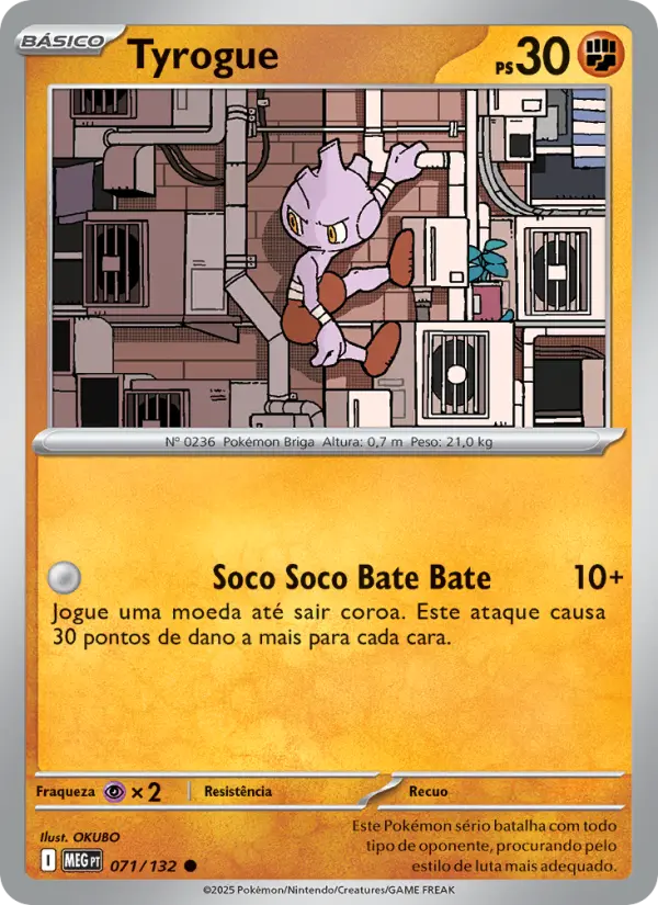 Carta Tyrogue, número 071/132 da coleção Megaevolução
