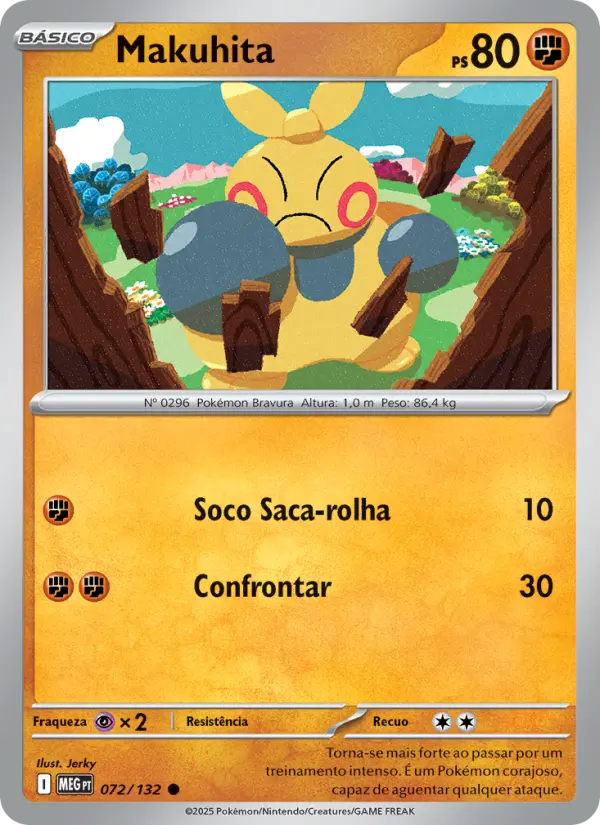 Carta Makuhita, número 072/132 da coleção Megaevolução