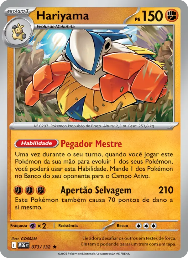 Carta Hariyama, número 073/132 da coleção Megaevolução