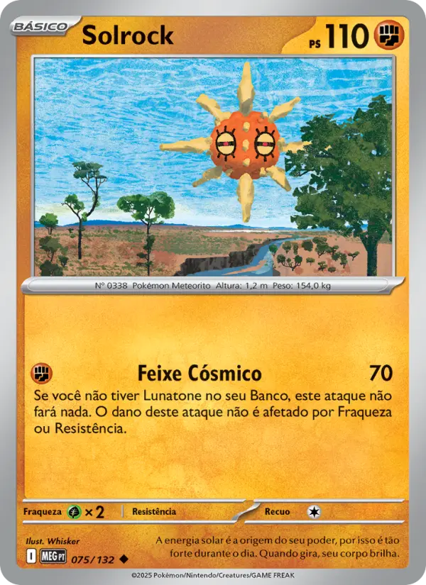 Carta Solrock, número 075/132 da coleção Megaevolução