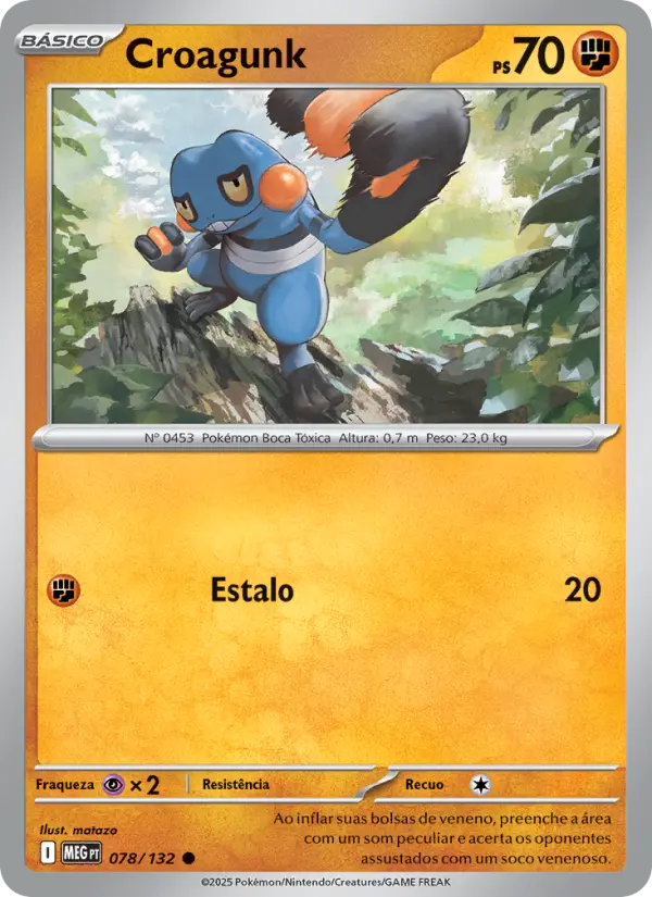 Carta Croagunk, número 078/132 da coleção Megaevolução