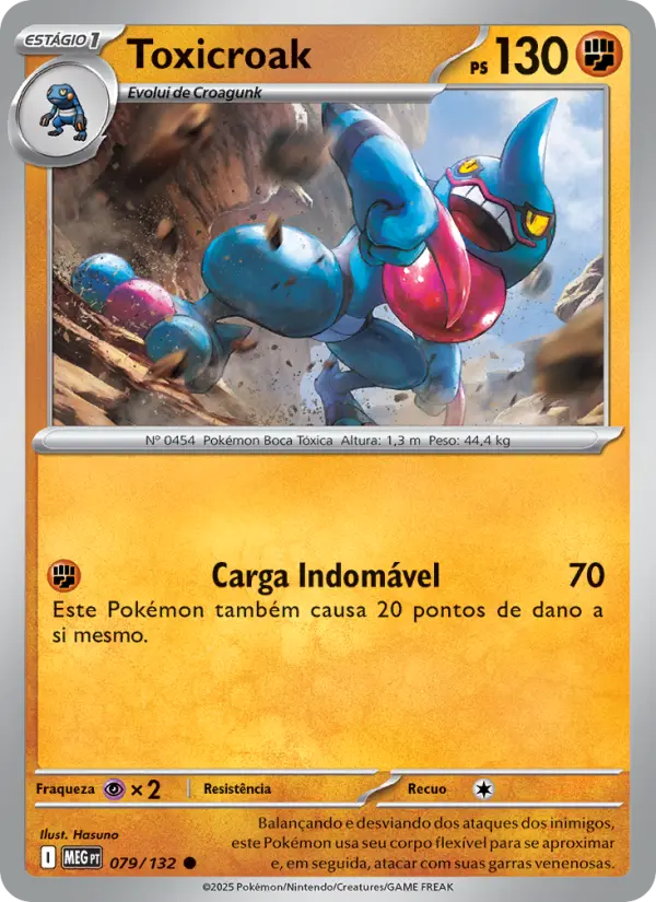 Carta Toxicroak, número 079/132 da coleção Megaevolução