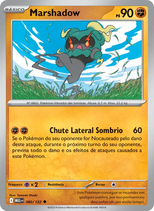 Carta Marshadow, número 080/132 da coleção Megaevolução