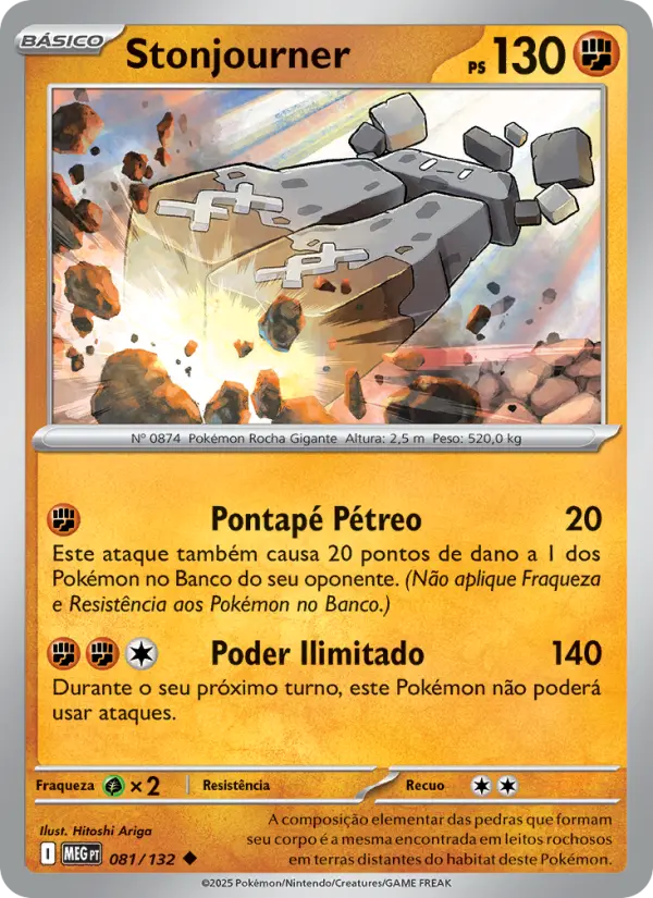 Carta Stonjourner, número 081/132 da coleção Megaevolução
