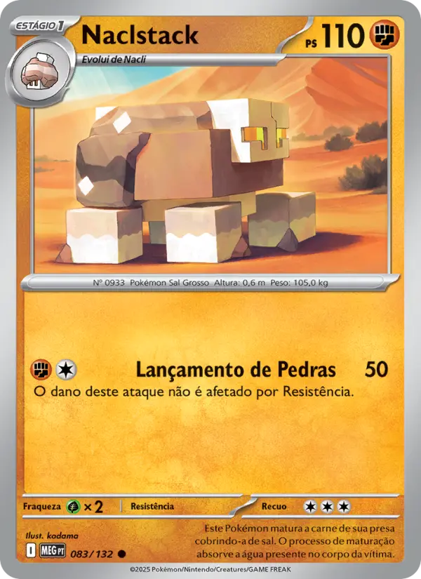 Carta Naclstack, número 083/132 da coleção Megaevolução