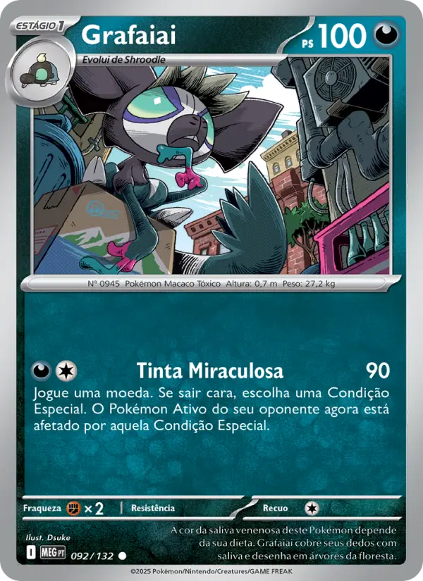 Carta Grafaiai, número 092/132 da coleção Megaevolução