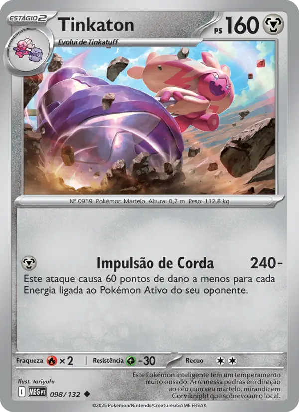 Carta Tinkaton, número 098/132 da coleção Megaevolução