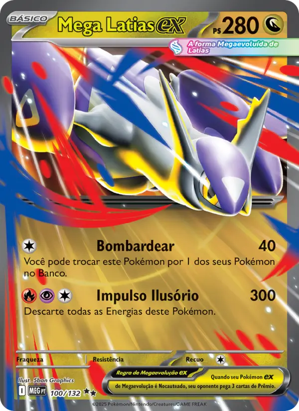 Carta Mega Latias ex, número 100/132 da coleção Megaevolução