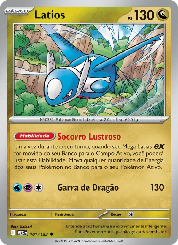 Carta Latios, número 101/132 da coleção Megaevolução