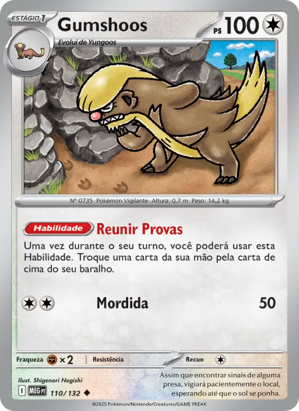 Carta Gumshoos, número 110/132 da coleção Megaevolução
