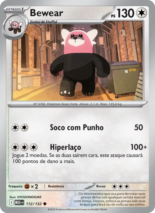 Carta Bewear, número 112/132 da coleção Megaevolução