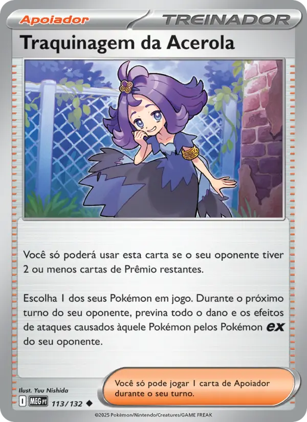 Carta Traquinagem da Acerola, número 113/132 da coleção Megaevolução