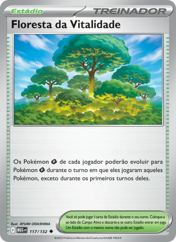 Carta Floresta da Vitalidade, número 117/132 da coleção Megaevolução