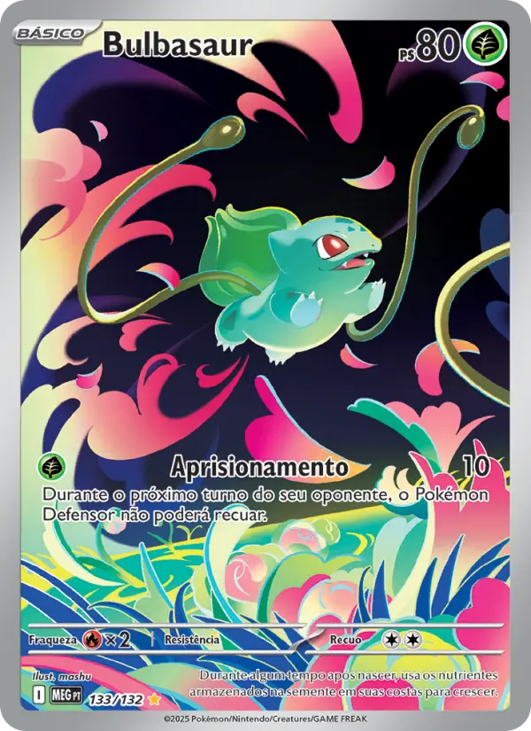 Carta Bulbasaur, número 133/132 da coleção Megaevolução