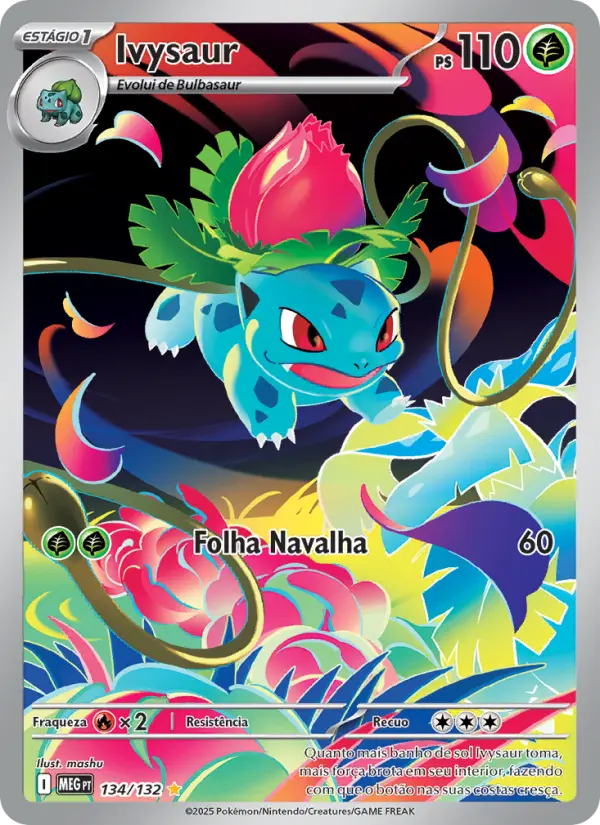Carta Ivysaur, número 134/132 da coleção Megaevolução