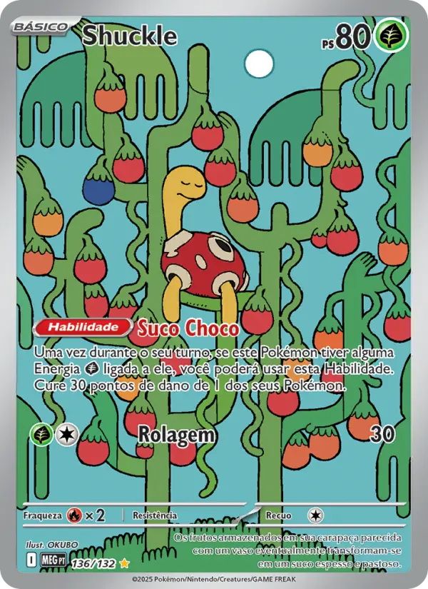 Carta Shuckle, número 136/132 da coleção Megaevolução