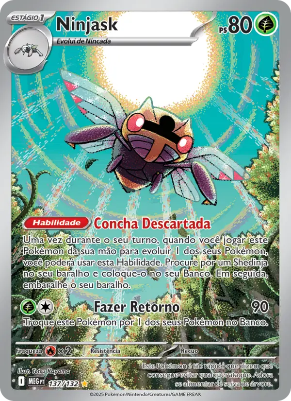Carta Ninjask, número 137/132 da coleção Megaevolução
