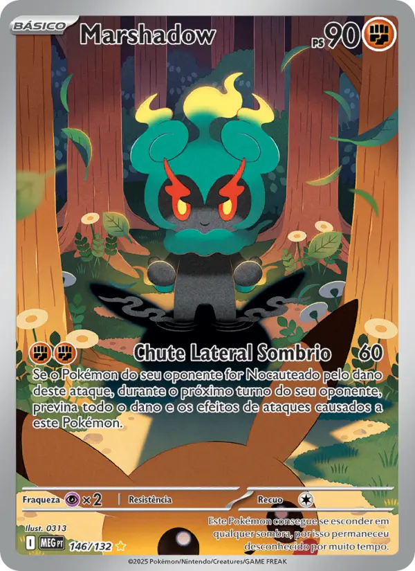 Carta Marshadow, número 146/132 da coleção Megaevolução