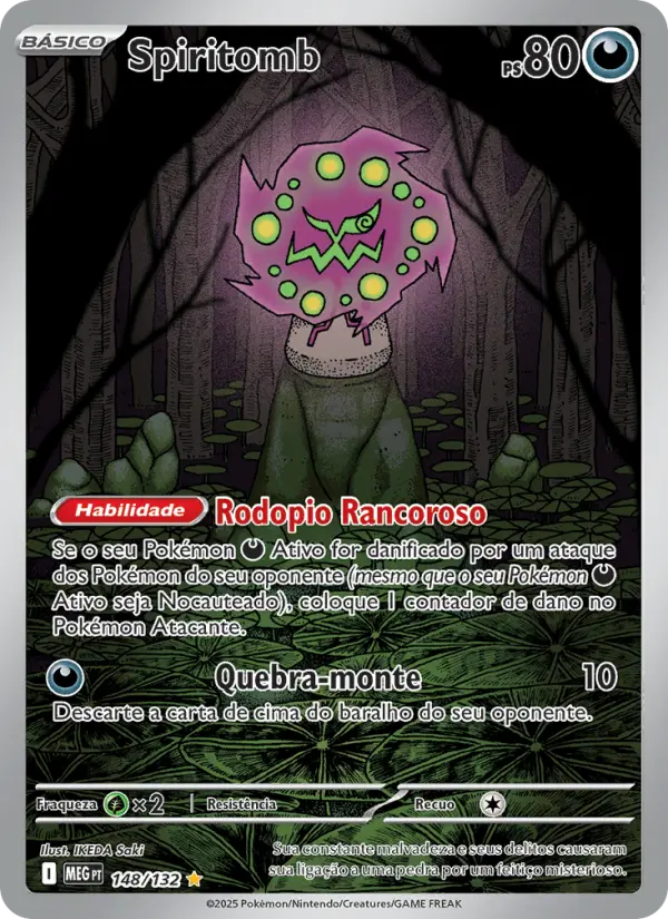 Carta Spiritomb, número 148/132 da coleção Megaevolução