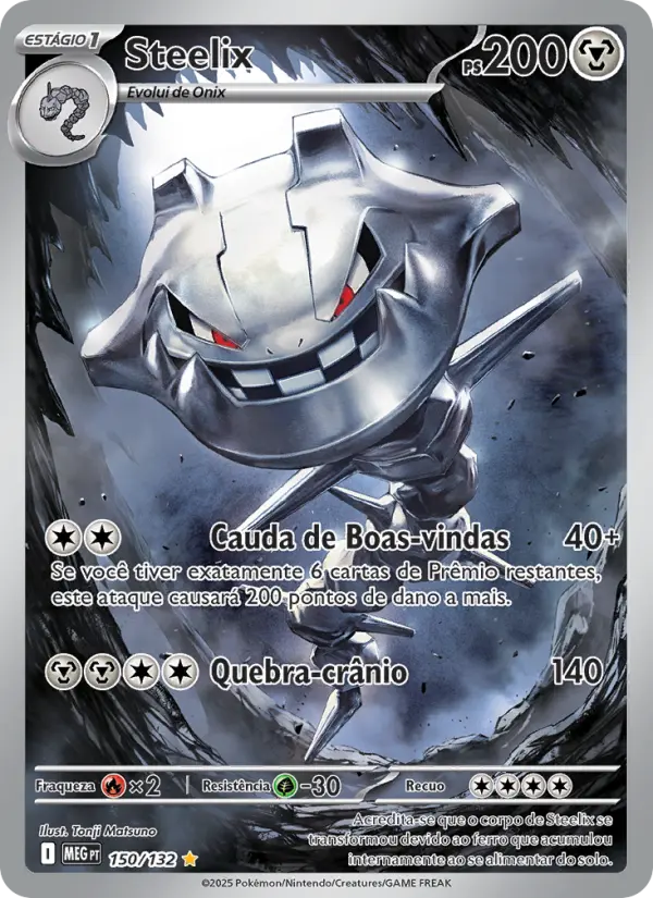 Carta Steelix, número 150/132 da coleção Megaevolução