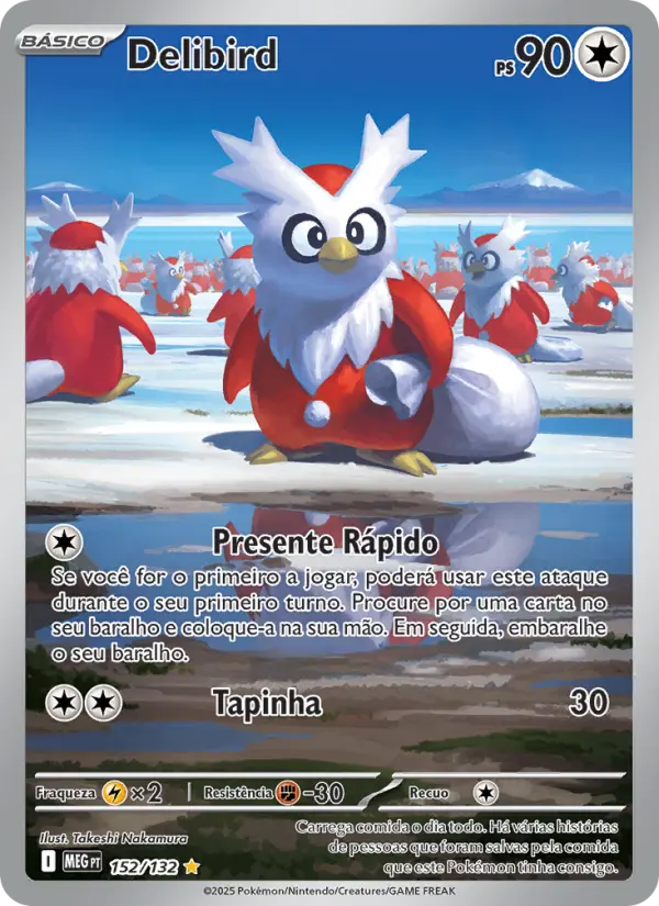 Carta Delibird, número 152/132 da coleção Megaevolução