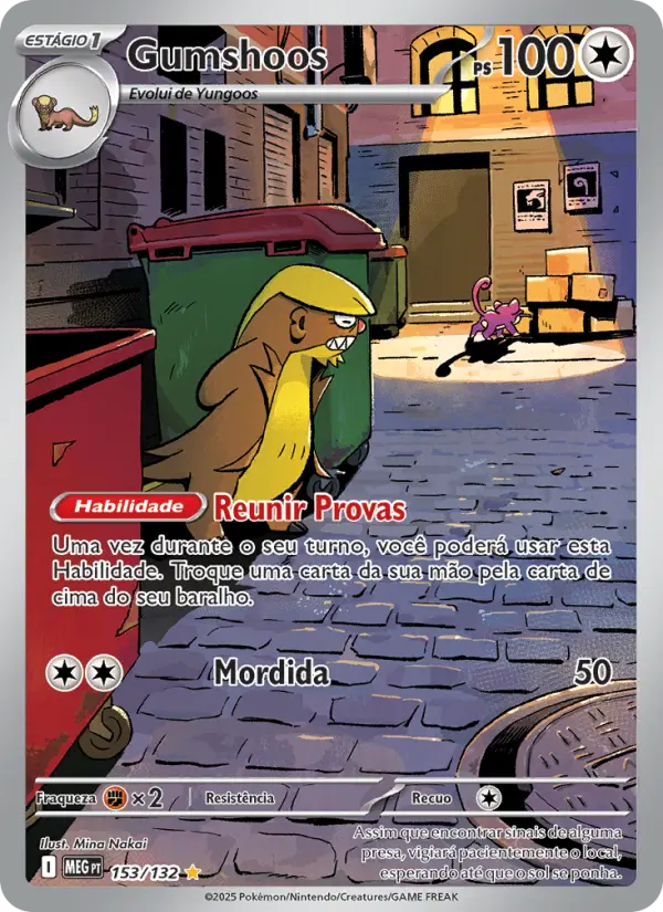Carta Gumshoos, número 153/132 da coleção Megaevolução