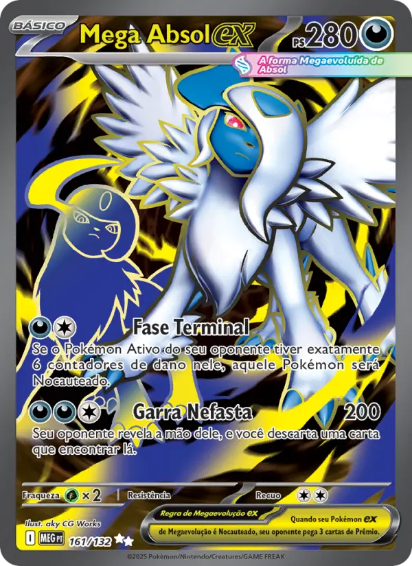 Carta Mega Absol ex, número 161/132 da coleção Megaevolução