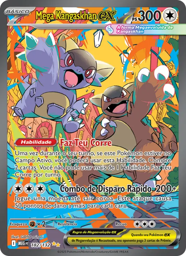 Carta Mega Kangaskhan ex, número 182/132 da coleção Megaevolução