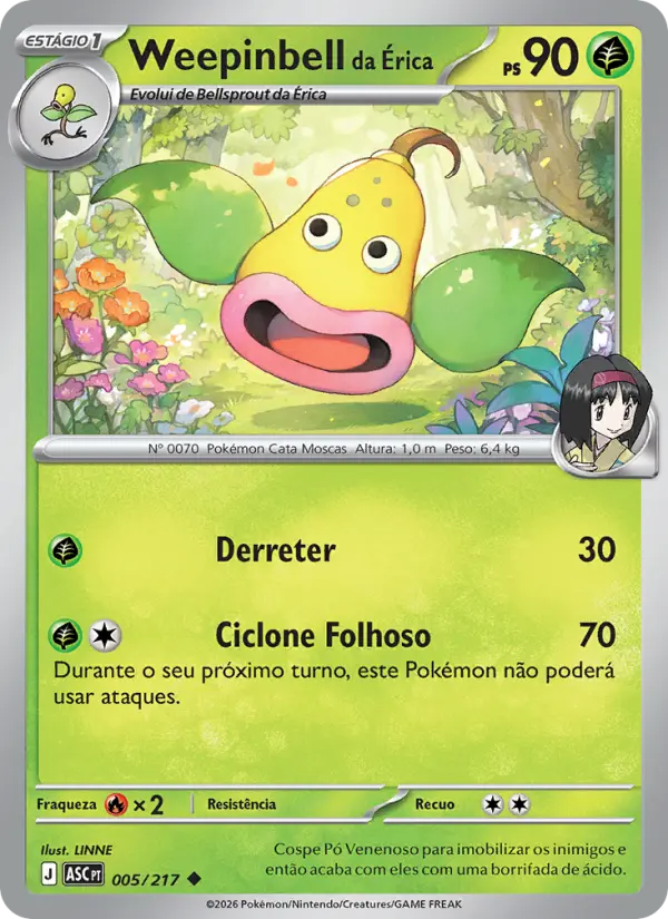 Carta Weepinbell da Érica, número 005/217 da coleção Heróis Excelsos