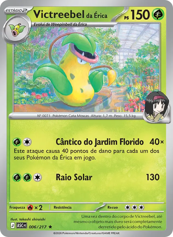 Carta Victreebel da Érica, número 006/217 da coleção Heróis Excelsos