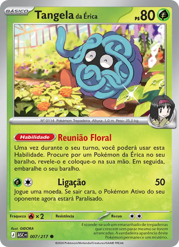 Carta Tangela da Érica, número 007/217 da coleção Heróis Excelsos