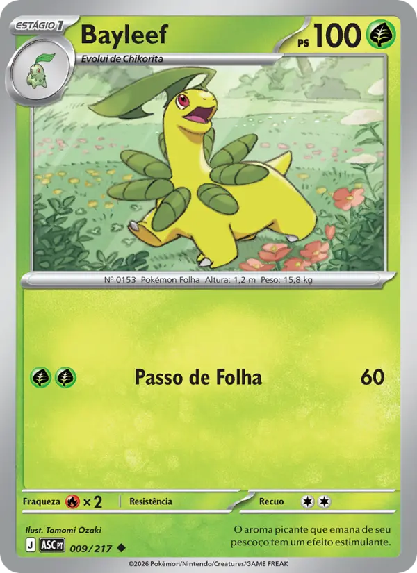 Carta Bayleef, número 009/217 da coleção Heróis Excelsos