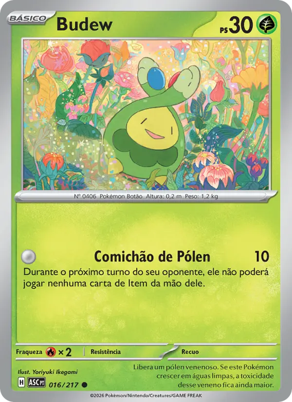 Carta Budew, número 016/217 da coleção Heróis Excelsos