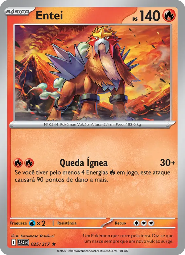 Carta Entei, número 025/217 da coleção Heróis Excelsos